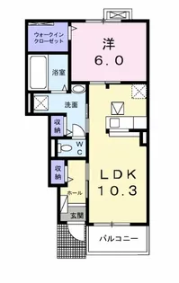 フラン汐入B【1階】の間取り