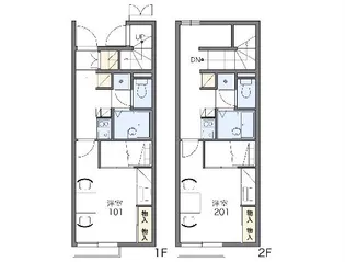 レオパレスレイブンクロー【104号室】の間取り