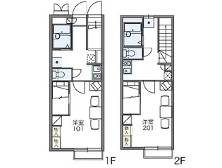 レオパレスマメゾン【201号室】の間取り