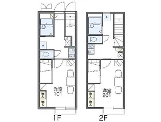 レオパレスファンタジアⅡ【208号室】の間取り