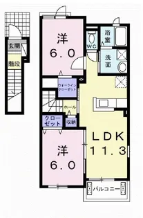 ウッドヴィレッジ【2階】の間取り