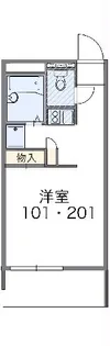 レオパレス未来【301号室】の間取り