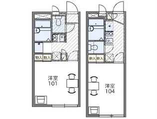 レオパレスフォレスト【209号室】の間取り