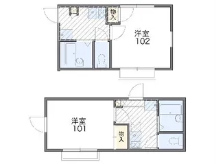 レオパレスプチベルク参番館【2階】の間取り