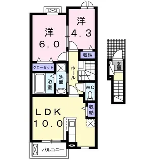 プラシードⅡ【2階】の間取り