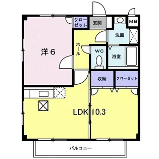 オアシス中央【1階】の間取り
