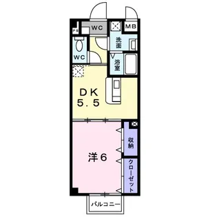 プラティ−クカルティエ A【1階】の間取り