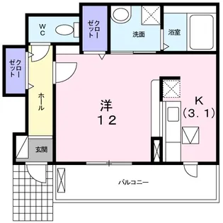 カーサ・デル・アモーレE【1階】の間取り