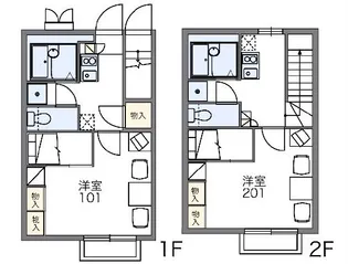レオパレスウェーブトップ川花【202号室】の間取り