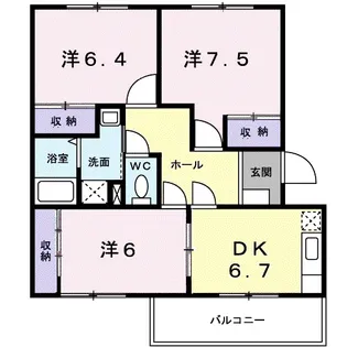 プレイスガーデン【3階】の間取り