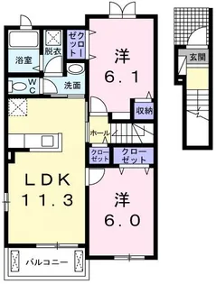 ベルツリー C【2階】の間取り