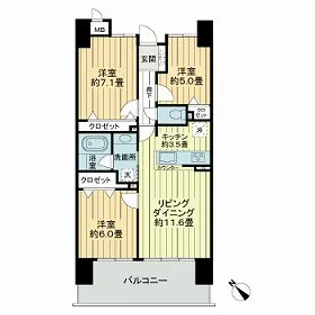 サーパス八幡山公園【9階】の間取り