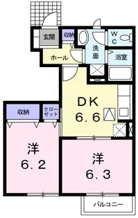 ドリームハイツA【1階】の間取り