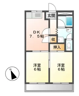 オレンジハイツ【00202号室】の間取り