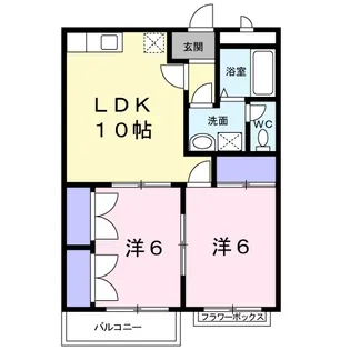 エリール中三川【2階】の間取り