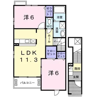 プリムローズA【2階】の間取り