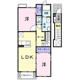 カーサ・トライアングル【2階】の間取り