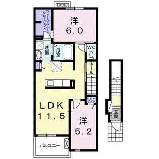 ポポ A【2階】の間取り