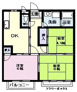 レインボウT・K【2階】の間取り