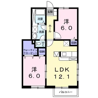 スウィートガーデン A【1階】の間取り