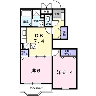 グランデ・プロスペラーレC【1階】の間取り