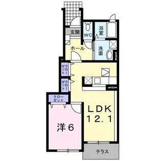 グレイスフルヴィラG【1階】の間取り