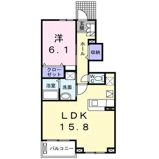 ラッフィナート レジデンスA【1階】の間取り