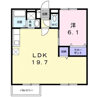 チェリーブロッサムA【1階】の間取り