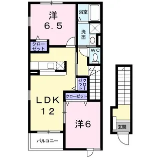 パルテールB【2階】の間取り