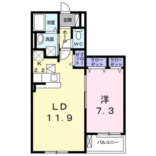 ブラン・フレール【1階】の間取り
