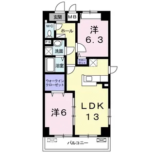 あかやま参番館【1階】の間取り