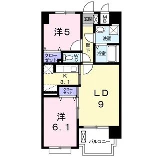 グランデスカイ空港南【8階】の間取り