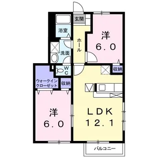 カリーノフィオーレA【1階】の間取り
