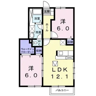 ドリームハイツB【1階】の間取り