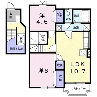 クラベールD【2階】の間取り