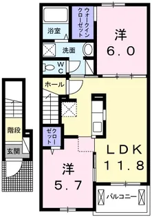 チェリーブロッサムⅢ【2階】の間取り