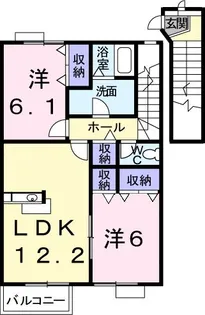 メゾンソリアード【2階】の間取り