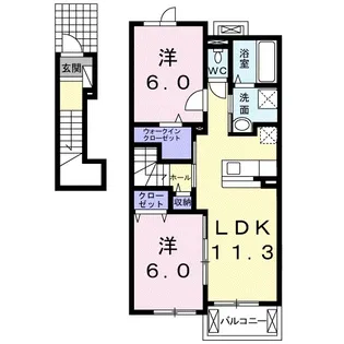 プロムナードB【2階】の間取り