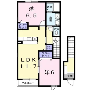 カルムA【2階】の間取り
