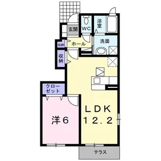 ジュネス・マロンB【1階】の間取り