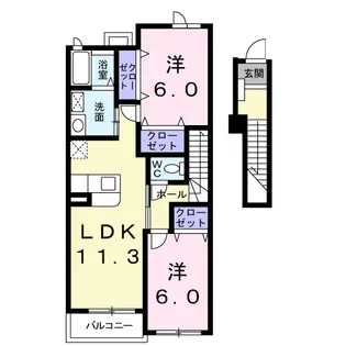 ホワイトガーデンⅠ【2階】の間取り