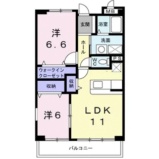 インターパークヒルズ【6階】の間取り