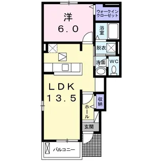 ソレイユ・ウッドボックスC【1階】の間取り