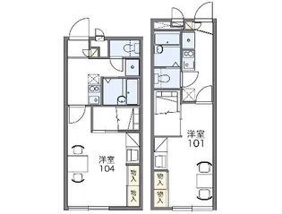 レオパレス清水園【104号室】の間取り