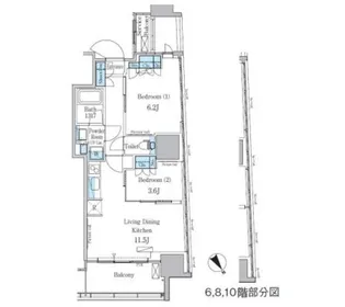 パークアクシス横濱関内SQUARE【6階】の間取り