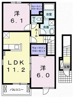 ラフレシールⅡ【2階】の間取り