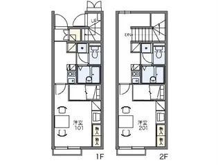 レオパレス本丸 Ⅲ【201号室】の間取り