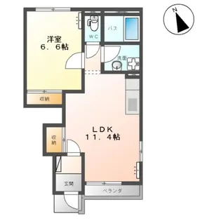 エルソルコート【1階】の間取り
