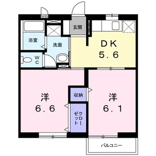グリーンコーポB【2階】の間取り