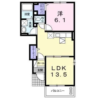カーサ大井C【1階】の間取り
